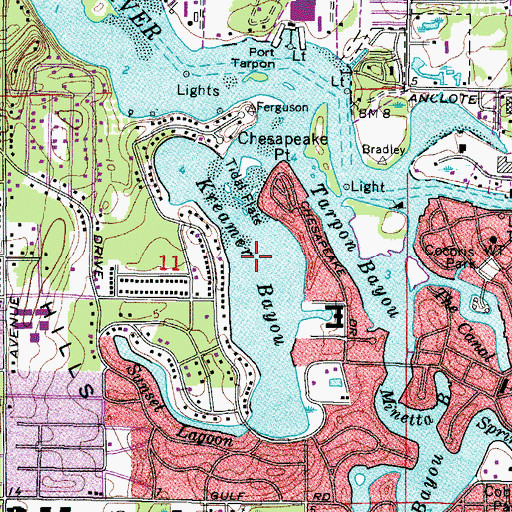 Topographic Map of Kreamer Bayou, FL