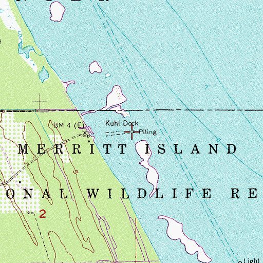 Topographic Map of Kuhl Dock, FL