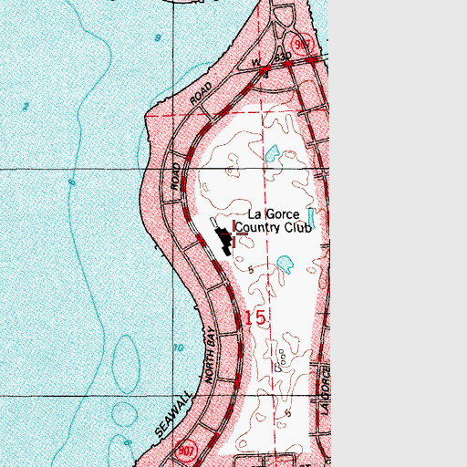 Topographic Map of La Gorce Country Club, FL