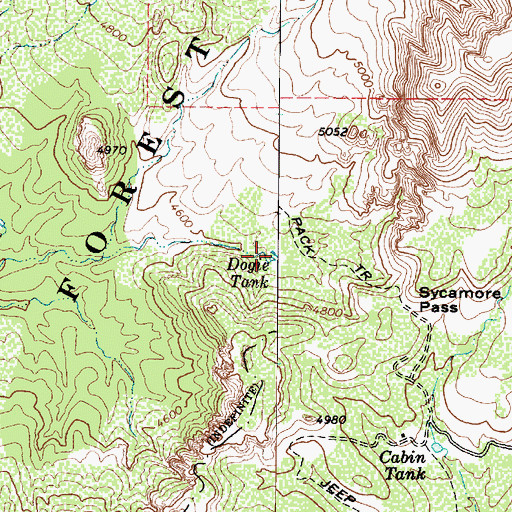 Topographic Map of Dogie Tank, AZ