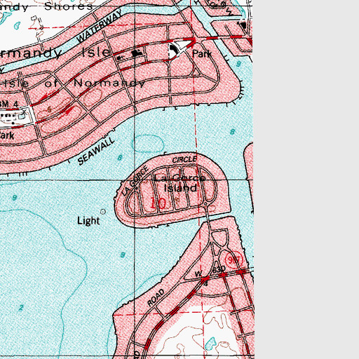 Topographic Map of La Gorce Island, FL