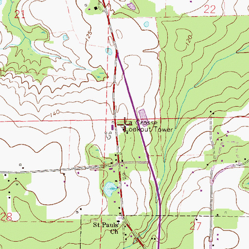 Topographic Map of La Crosse Forestry Site, FL