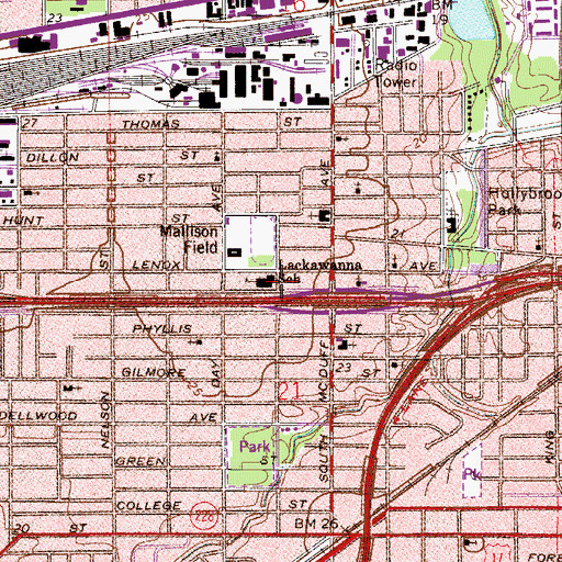 Topographic Map of Lackawanna School, FL