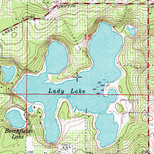 Topographic Map of Lady Lake, FL
