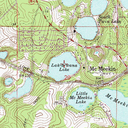 Topographic Map of Lak-a-wana Lake, FL