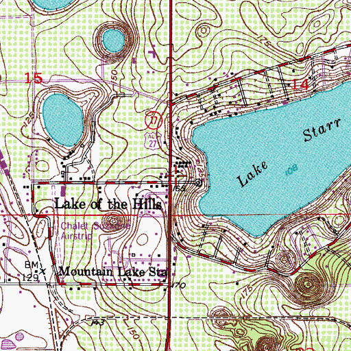 Topographic Map of Lake of the Hills, FL