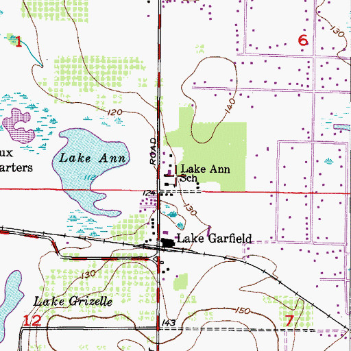 Topographic Map of Lake Ann School, FL