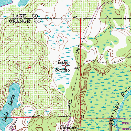 Topographic Map of Lake Bartho, FL