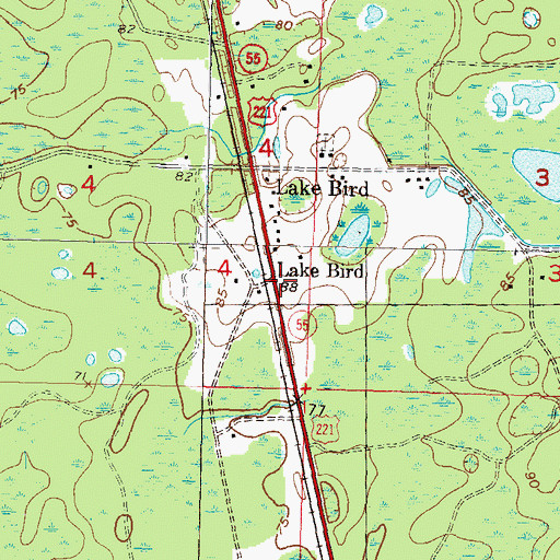 Topographic Map of Lake Bird, FL