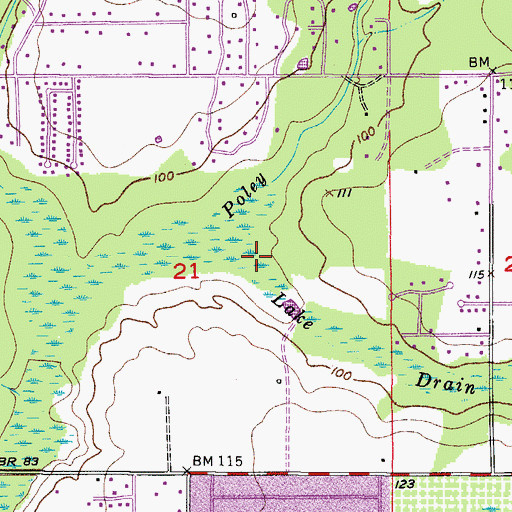 Topographic Map of Lake Drain, FL