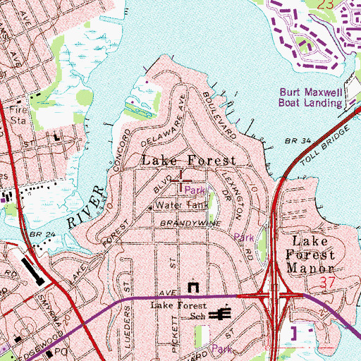 Topographic Map of Lake Forest, FL