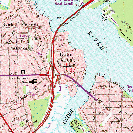 Topographic Map of Lake Forest Manor, FL