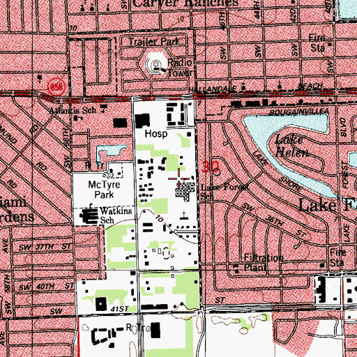 Topographic Map of Lake Forest Elementary School, FL