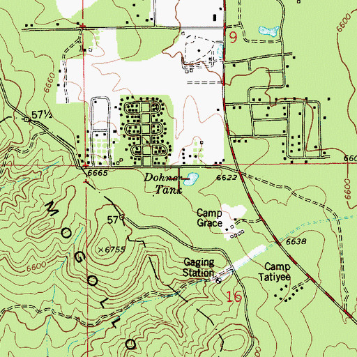 Topographic Map of Dohner Tank, AZ