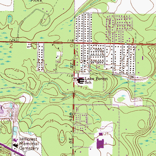 Topographic Map of Lake Forest Elementary School, FL