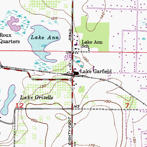 Topographic Map of Lake Garfield, FL