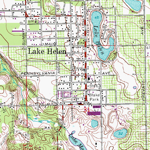 Topographic Map of Lake Helen, FL