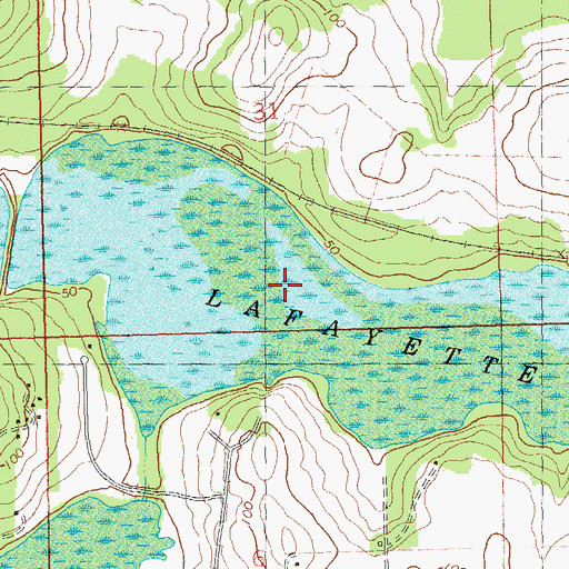 Topographic Map of Lake Lafayette, FL