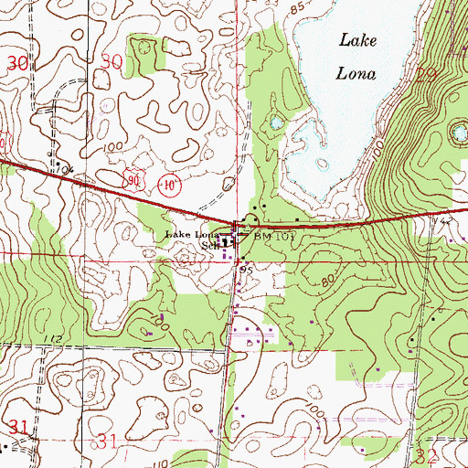 Topographic Map of Lake Lona School (historical), FL