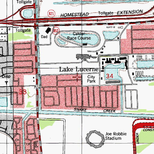 Topographic Map of Lake Lucerne, FL