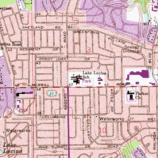 Topographic Map of Lake Lucina Elementary School, FL