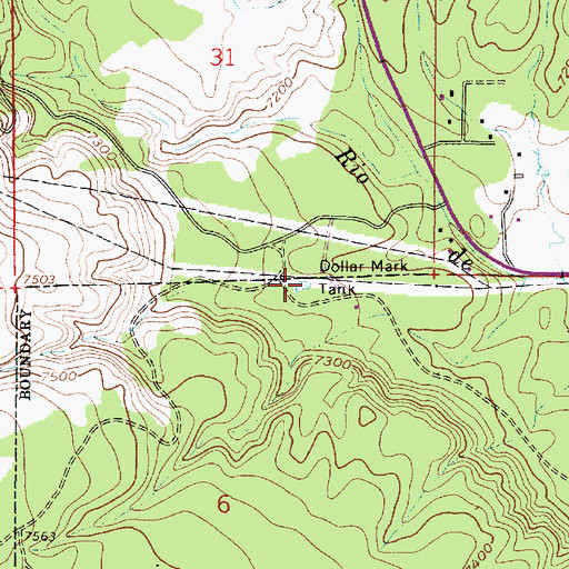 Topographic Map of Dollar Mark Tank, AZ