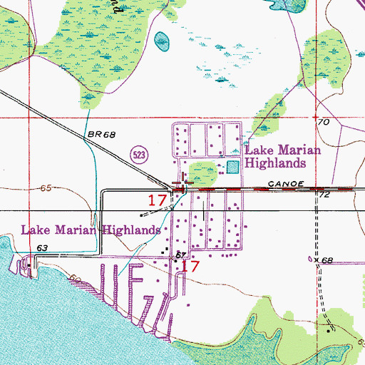 Topographic Map of Lake Marian Highlands, FL