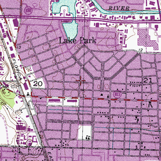 Topographic Map of Lake Park, FL