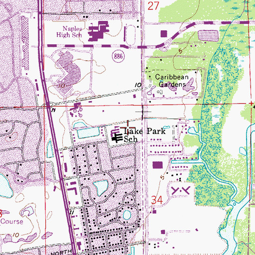Topographic Map of Lake Park Elementary School, FL