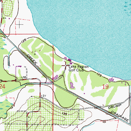 Topographic Map of Lake Region Golf Club, FL
