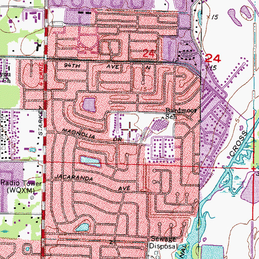Topographic Map of Lake Seminole Church, FL