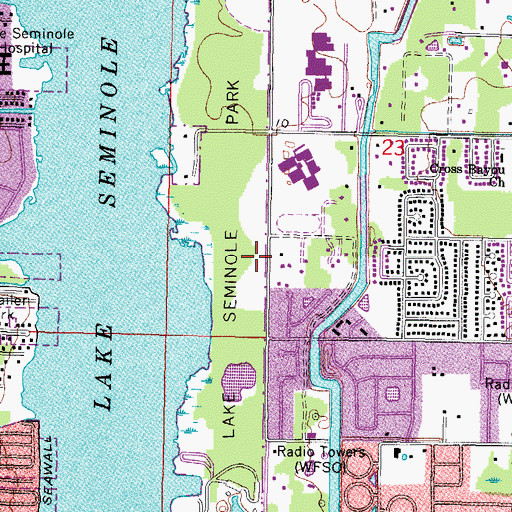 Topographic Map of Lake Seminole Park, FL