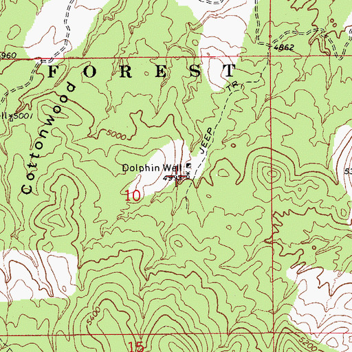 Topographic Map of Dolphin Well, AZ