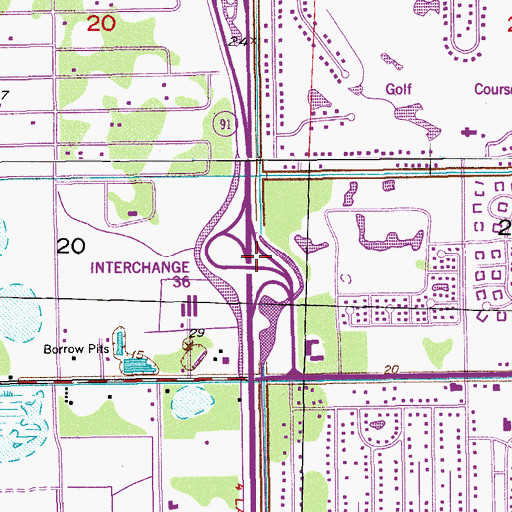 Topographic Map of Lake Worth Interchange, FL