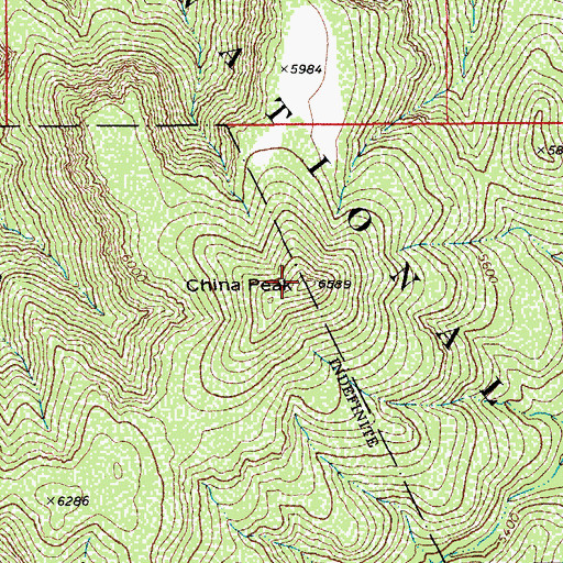Topographic Map of China Peak, AZ