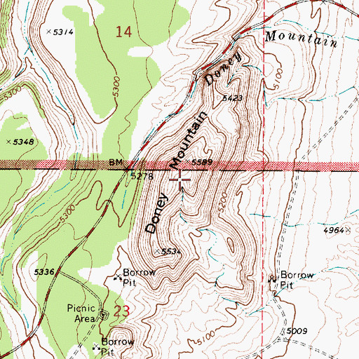 Topographic Map of Doney Mountain, AZ
