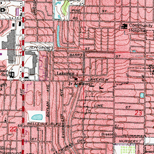 Topographic Map of Lakeview Church, FL