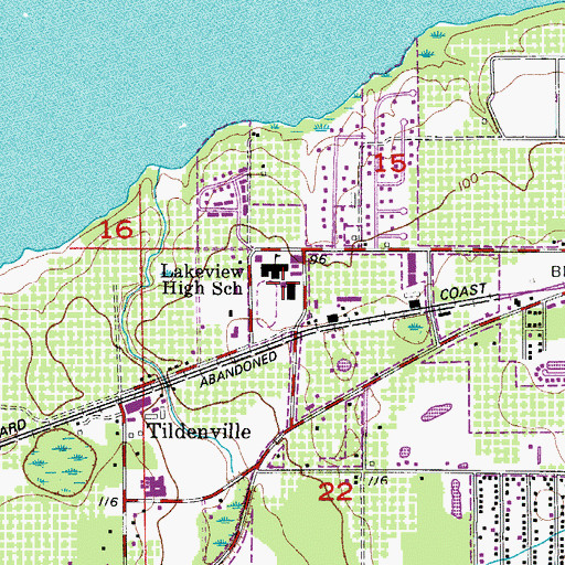 Topographic Map of Lakeview Middle School, FL
