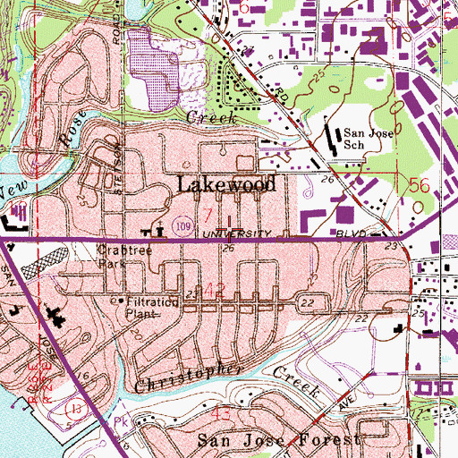 Topographic Map of Lakewood, FL