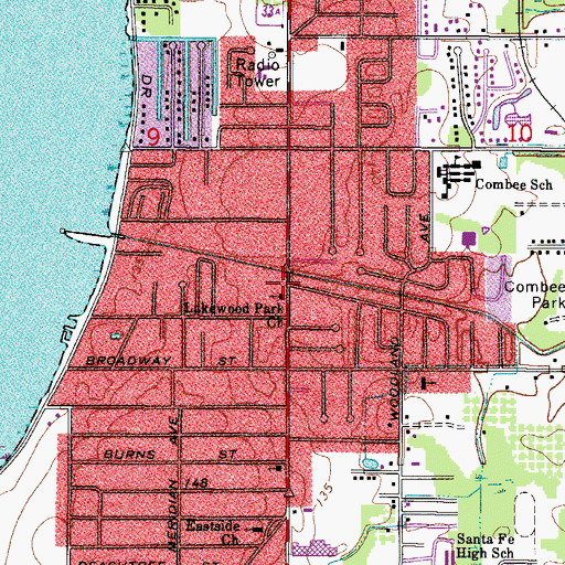 Topographic Map of Lakewood Park Church, FL