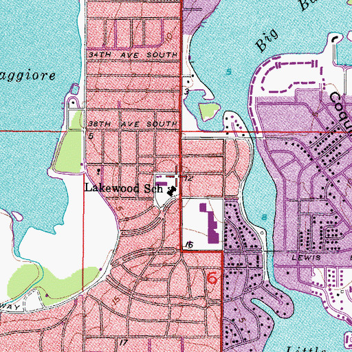 Topographic Map of Lakewood Elementary School, FL