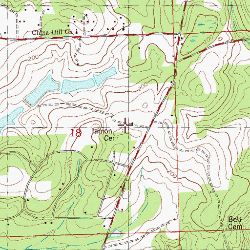 Topographic Map of Lamonia Cemetery, FL