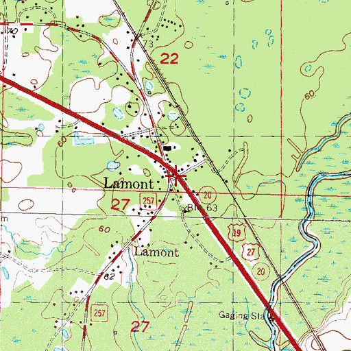 Topographic Map of Lamont, FL