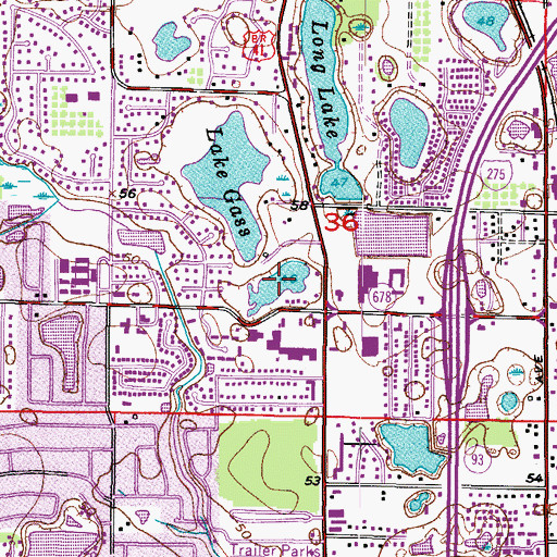 Topographic Map of Lamps Pond, FL