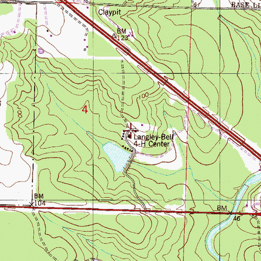 Topographic Map of Langley-Bell 4-H Center, FL