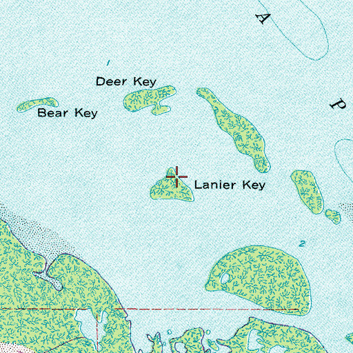 Topographic Map of Lanier Key, FL