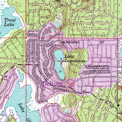 Topographic Map of Lake Lapanocia, FL