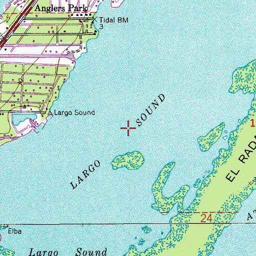 Topographic Map of Largo Sound, FL