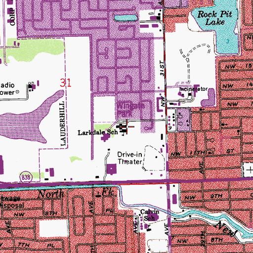 Topographic Map of Larkdale Elementary School, FL