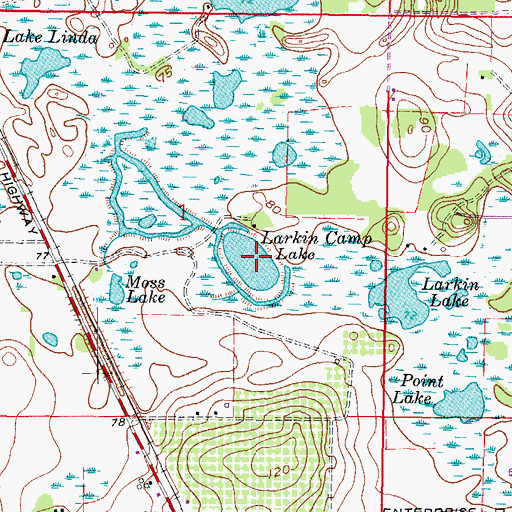 Topographic Map of Larkin Camp Lake, FL